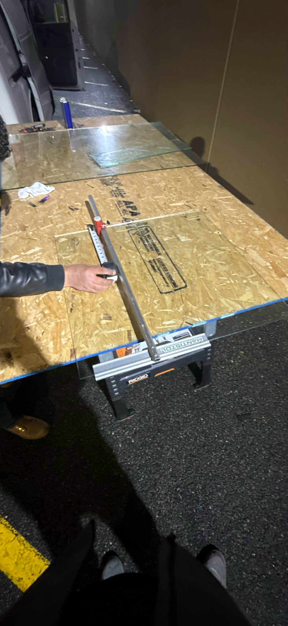 Glass fabrication and replacement prep.